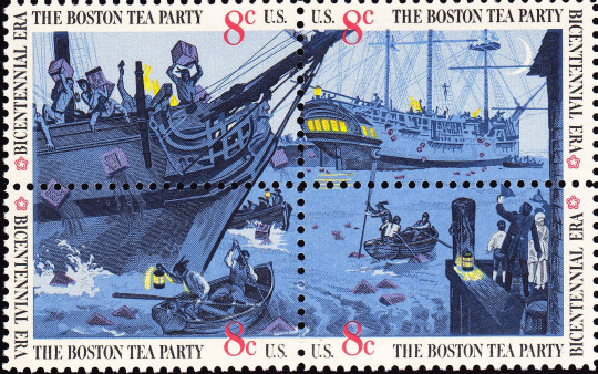 '보스턴 티파티(Boston Tea Party)'가 그려진 기념우표