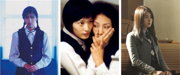 왼쪽부터 '여고괴담', '여고괴담 두번째 이야기', '여고괴담5: 동반자살'의 한 장면