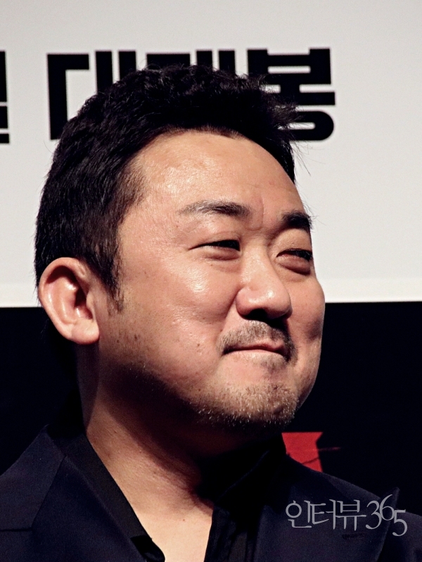 23일 오전 서울 강남구 CGV압구정에서 열린 영화 '성난황소' 제작보고회에 참석한 배우 마동석/사진=박상훈기자