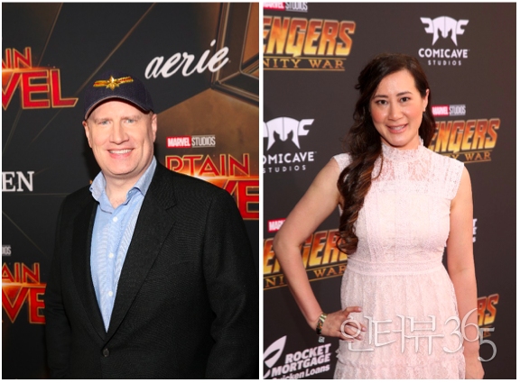 (왼쪽부터)케빈 파이기(Kevin Feige) 마블 스튜디오 대표, 트린 트랜(Trinh Tran) 프로듀서/사진=월트디즈니컴퍼니 코리아