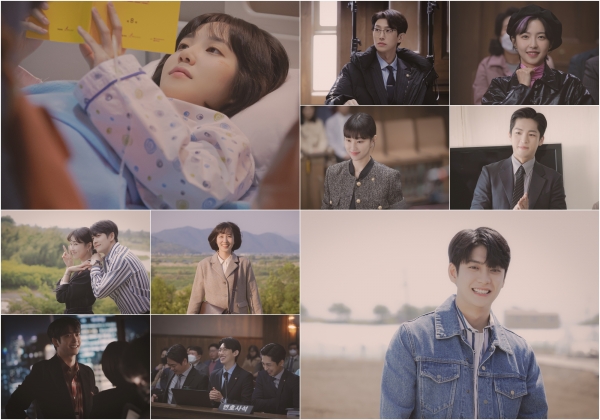 ‘이상한 변호사 우영우’ 측이 25일 공개한 비하인드 컷에선 박은빈, 강태오, 강기영부터 주현영, 하윤경, 주종혁 등 배우들의 유쾌하고 따뜻한 촬영 현장을 엿볼 수 있다.  