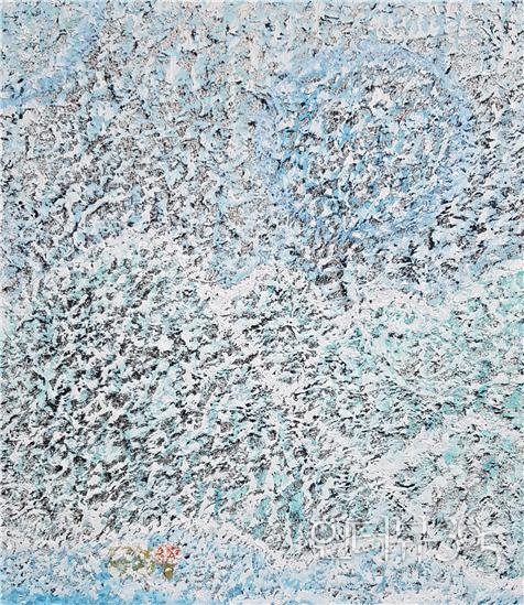 우주삼라만상(겨울)211018, 53.0x45.5cm, 한지에 먹과 유채