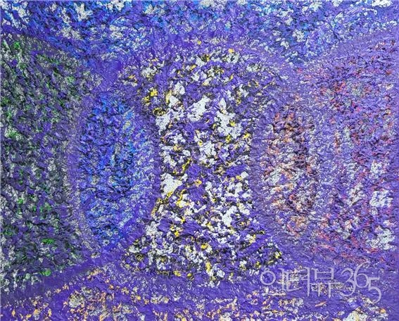 우주-조응222001, 60.6x72.7cm, Indian Ink+Oil on Hanji