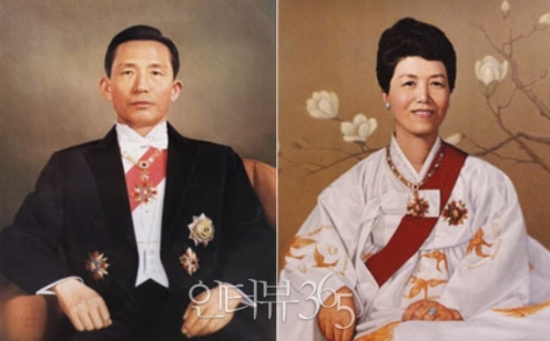 '인물화의 대가' 서양화가 정형모 화백이 그린 박정희 대통령과 육영수 여사의 인물화/사진=인터뷰365DB