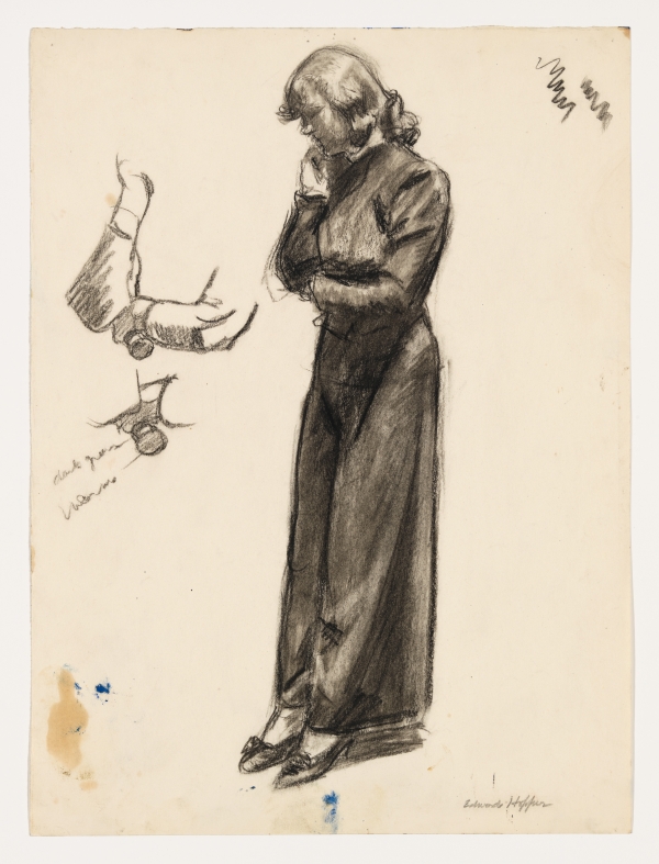 18. 에드워드 호퍼, '뉴욕의 영화관'을 위한 습작, 1938