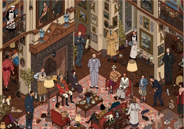 에르퀼 푸아로의 세계(The World of Hercule Poirot), 2023 ⓒ Ilya Milstein. 애거서 크리스티가 집필한 푸아로 시리즈 총 33권에 등장하는 100개가 넘는 요소들이 곳곳에 숨겨져 있다./사진= 마이아트뮤지엄