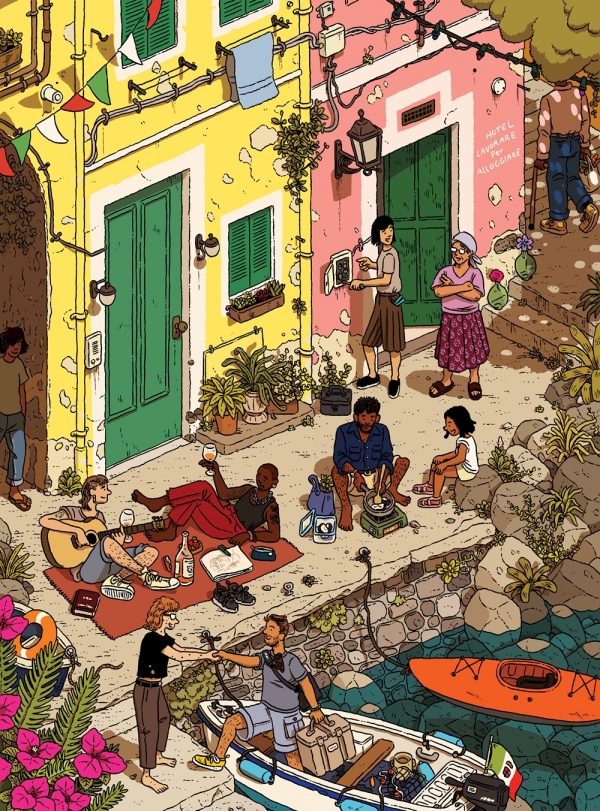 리비에라에서의 추억들(Riviera Memories), 2020 ⓒ Ilya Milstein. 팬데믹으로 인해 휴가를 갈 수 없는 상황에서 휴가의 소중함을 표현한 '향수'가 강조된 작품이다./사진= 마이아트뮤지엄