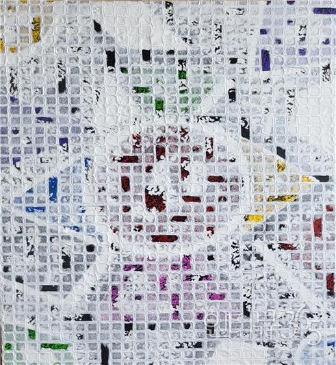 우주의 얼개241505, 65.1x53.0cm, 특수한지에 먹과 유채