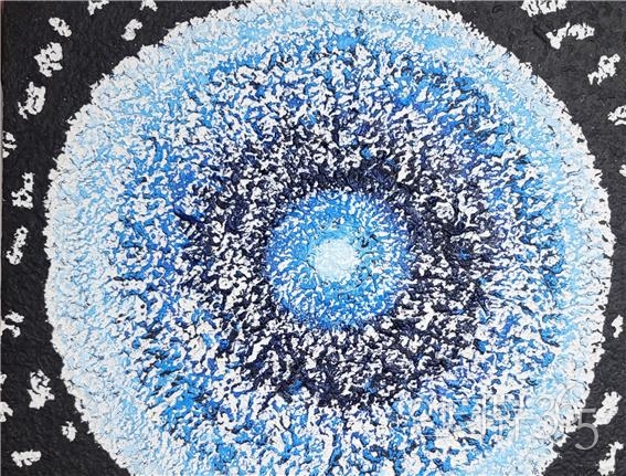 구상성단 241501, 53.0x65.1cm, 한지에 먹과 유채