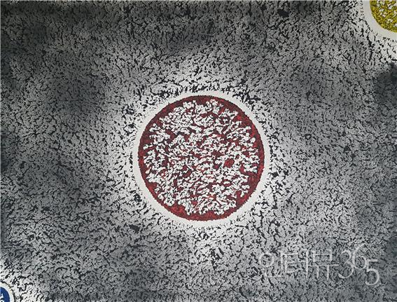 우주삼라만상2021-5, 150X200cm, 한지에 먹과 유채