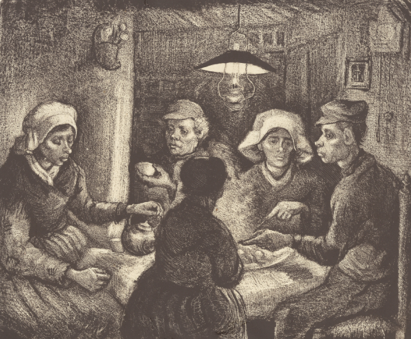 반 고흐, 감자 먹는 사람들, 직조지에 석판화, 1885 ©Kröller-Müller Museum, Otterlo, The Netherlands (사진제공=서울센터뮤지엄)